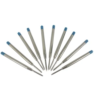 Imagen de Abcsea 10PCS Pelota Punto Bolígrafo Recargas, Rodillo Tinta Azul, Medio (Azul)
