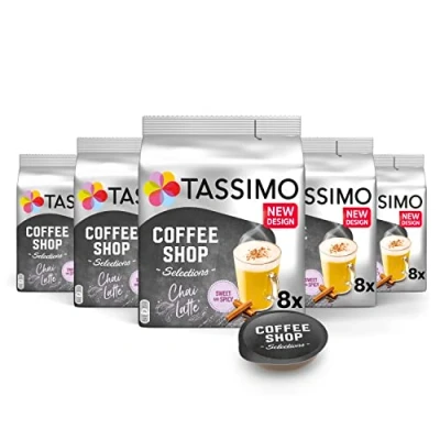 Imagen de Tassimo Cápsulas de Té Chai Latte 40 Compatibles con Cafetera 5PACK Amazon Exclusive