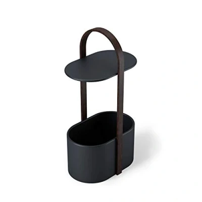 Imagen de Umbra Bellwood Mesa con compartimiento para almacenamiento, Negro/Nogal