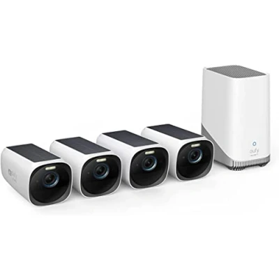 Imagen de eufy Security Camara vigilancia WiFi Exterior Solar S330(eufyCam 3), 4K resolución, Enfoque y visión Nocturna, sin Tarifa mensual, Conjunto de Dos cámaras (4 CAM Kit)