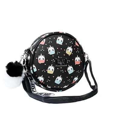 Imagen de Oh My Pop! Pandicorn Bolso Redondo Pequeño, Negro, 12.5 x cm