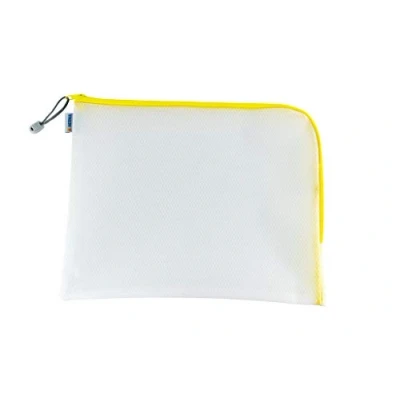 Imagen de HERMA 20017 bolsa de documentos con cremallera A4, transparente (36 x 28 cm) bolsillo grande que se puede cerrar para computadora portátil, tableta, libros, juguetes, archivo en amarillo