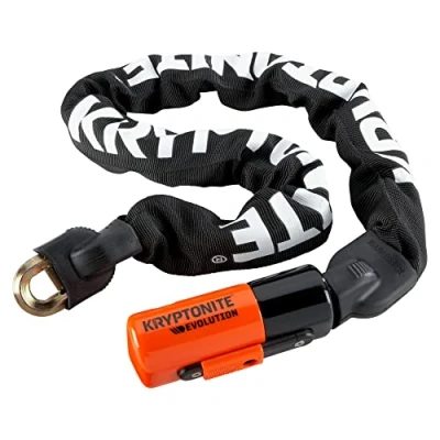 Imagen de Kryptonite (000808) ANTIRROBO CADENA INTEGRADA (10x900mm) Candado, calidad, Kabelschloss Evolution Serie 4 Integrated Chain 1090, schwarz, 3500320, 90 cm