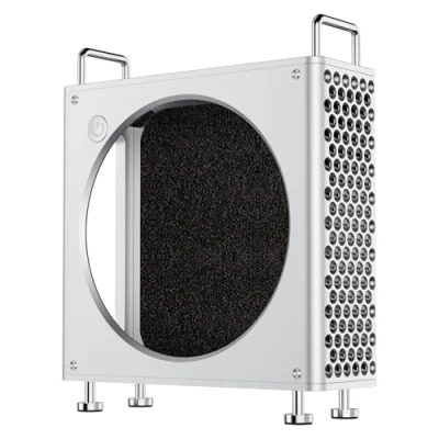 Imagen de Ulanzi QT01 Caja de Aleación Aluminio para Mac Mini M4/M4 Pro 2024, Funda Escritorio, con Alineación Magnética, Máxima Protección Enfriamiento y Botón Encendido Instantáneo