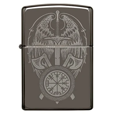 Imagen de ZIPPO Valkyrie Design Photo Image Black Ice Mechero de tormenta, Recargable, en Caja Regalo