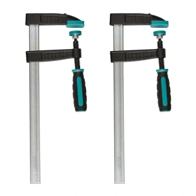 Imagen de wolfcraft 2 sargentos de tornillo, 300 mm I 8647000 para numerosas aplicaciones sujeción, ideal proyectos bricolaje