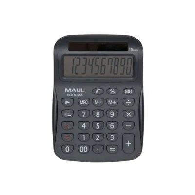 Imagen de MAUL Calculadora Eco MJ 555 Basica con Pantalla de 10 dígitos Solar 80% plástico Reciclado pequeña 15,4 x 11 2,7 cm Gris
