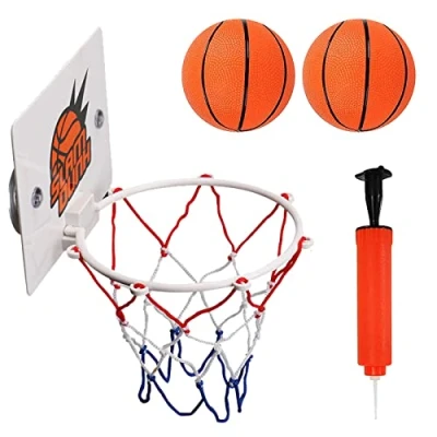 Imagen de Canasta de Baloncesto para Oficina, Juego Mini Baloncesto, habitación Infantil, con 2 Pelotas y 1 Bomba Inflable, Ventosa baño, Oficina