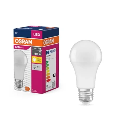 Imagen de OSRAM Valor de estrella LED Lámpara Classic A75 para enchufe E27, forma pera, viernes, 1055 lúmenes, blanco cálido (2700k), reemplazo bombillas convencionales 75W, 10 paquete