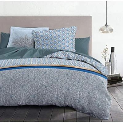 Imagen de Home Linge Passion Funda nórdica 3 Piezas 100% algodón 57 Hilos 2 Personas 240x260 cm LOUXOR Azul