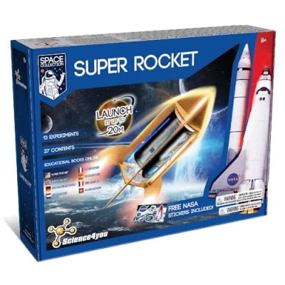 Imagen de Science4you Super Lanzador de Cohetes NASA Juego del Espacio con 13 Experimentos para Niños, Haz Tus Cientificos y Lánzalos hasta 20 Metros Altura, Regalo Niños Niñas 8+ Años