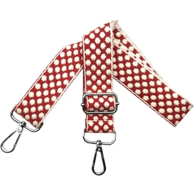 Imagen de Correa para Bolsos de Mujer Bandolera, Reemplazo Bolsos, Hombro Ajustable con Mosquetón Plateado 3.8cm Anchura Crossbody Accesorios, Base Rojo, O10