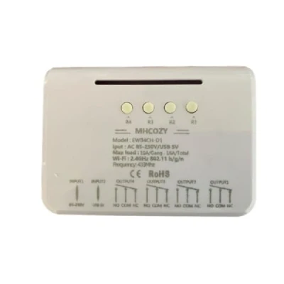 Imagen de MHCOZY Smart Wireless WIFI Relay Switch, control de voz su chimenea, trabajo con Alexa Assistant IFTTT (4CH RF 220V)