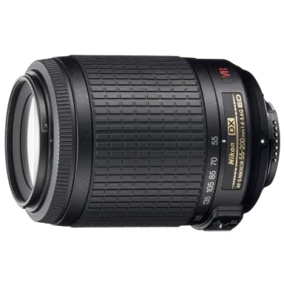 Imagen de Nikon JAA798DA 55 200MM F/4 5.6 AF S VR DX Lente Negra Embalaje a granel (Caja Blanca, Nuevo) (renovado)