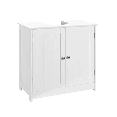 Imagen de LOLAhome Mueble Bajo Lavabo pie de Madera Blanco, Baño 60x30x60 cm