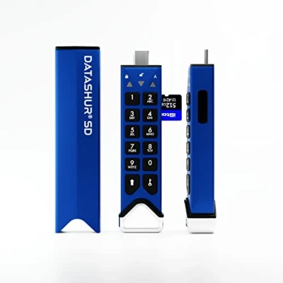 Imagen de 2 Pack iStorage datAshur SD Encrypted USB Flash Drive with Removable microSD Cards (Sold Separately), Password Protected, Secure Collaboration, FIPS Compliant