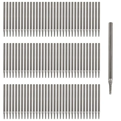 Imagen de BQLZR 1mm Silver Gemstones Diamond Burrs Engraving Drill Bits Jewelry Jade Carving Hole Tools Pack of 100
