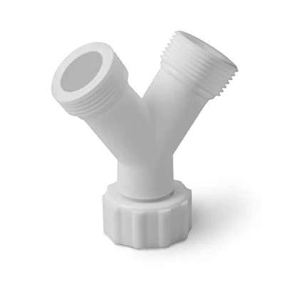 Imagen de VIOKS Doble conexión de agua/doble conexión, distribuidor en Y, 3/4 pulgadas, conector universal horquilla 2 vías, para manguera entrada, lavadora, lavavajillas