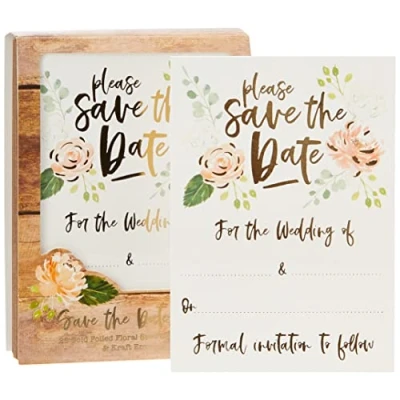 Imagen de Club Green 25 Tarjetas de Save The Date y Sobres Papel Kraft, Multicolor, 13 x 12 17 cm