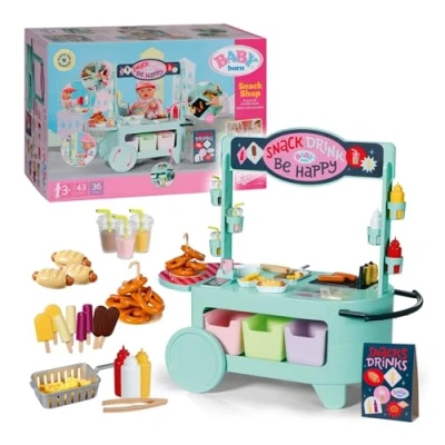 Imagen de BABY born Snack Shop, Puesto de Comida para muñecas con Efectos Sonido, 25 Snacks Diferentes, 835883 Zapf Creation