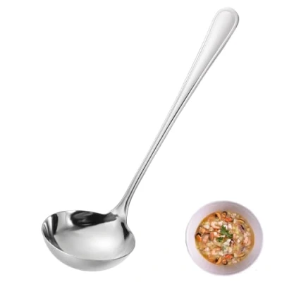 Imagen de FAMILY 1 Cazo Servir Acero Inoxidable Diseño Línea, Elegancia y Funcionalidad para Cada Ocasión, Cubiertos de Alta Gama Hogar Restaurante, 28.2x8.5cm