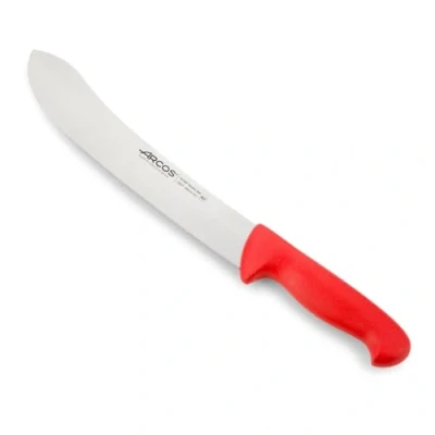 Imagen de Arcos Serie 2900 Cuchillo Carnicero y Carne Hoja Acero Inoxidable 10&quot; Mango Polipropileno Rojo Bactiproofilver Sistema Identificación Color (7&#039;&#039;) Rojo.
