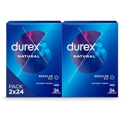 Imagen de Durex Pack Ahorro Preservativos Natural, para Confort y Seguridad, 48 condones