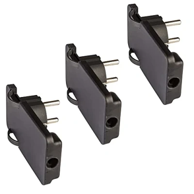 Imagen de POLYPOOL PP0454.13 Clavija SPAZIOZERO 16A 2P+T estándar Schuko salida cable de 90 Kit 3 Clavijas color negro