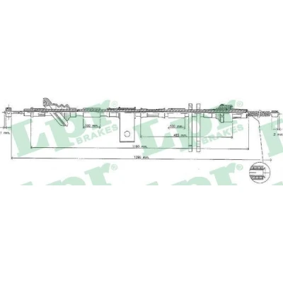 Imagen de LPR C0833B Cable de Freno Mano 1398/1170 Tambor SUZUKI: Vitara I SUV, SUV Cabrio