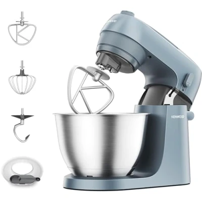 Imagen de Kenwood Go KZM35.000GY Amasadora con Diseño Compacto y Bol de 4L, 3 Accesorios para Mezclar, 6 Velocidades, 30 cm Alto Asa Transportar, Potencia 800W, Color Azul Tormenta