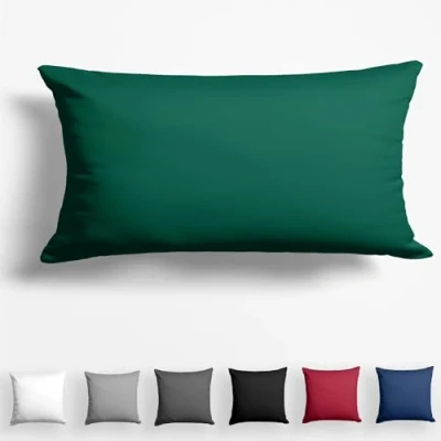 Imagen de Alreya Mako Satin Funda de Almohada 100% algodón 40 x 80 cm Verde Bosque Hipoalergénica con Cremallera YKK