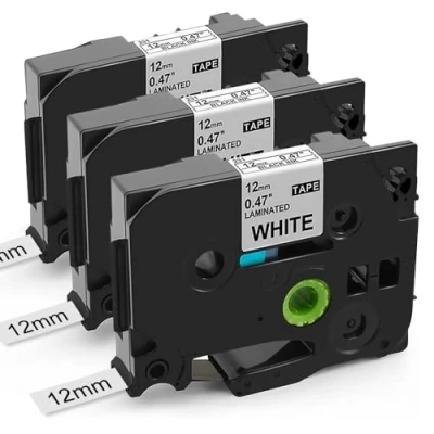 Imagen de 3x Unistar AZe 231 TZc Cinta Brother 12mm P touch TZe 231, Recambio Tape Cassette Negro sobre Blanco para PTouch H100LB H105 H107B H110 1000 1005