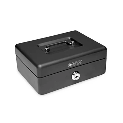Imagen de Rapesco SB0006B1 Caja Fuerte Portátil con Portamonedas y Llave, 15 cm de ancho, Negro