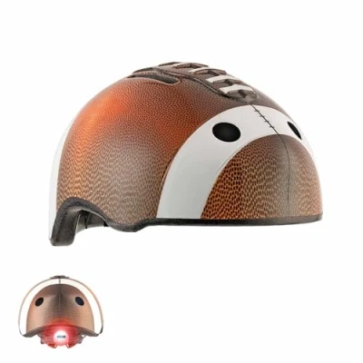 Imagen de Crazy Safety Casco para Bicicleta Infantil Niños 2 7 Años, Ideal Bicicleta, Skate, Patinete, Patines de 3D Ajustable 49 55cm (Bola Fútbol Marrón)