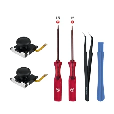 Imagen de Wigearss Hall Effect Joystick Kit de Reparación Repuesto para Mandos Joy con NS Switch/Switch OLED, Herramientas Mantenimiento