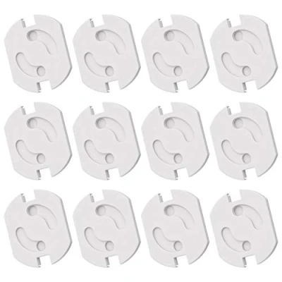 Imagen de WELLGRO protección de enchufes con mecanismo giro, autoadhesivo, color blanco, para niños, cantidad a elegir, cantidad: 12 unidades