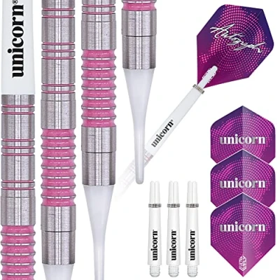 Imagen de Unicorn Autograph 80% Tungsten Soft Tip Dardos, Mujer, Blanco, 19 g