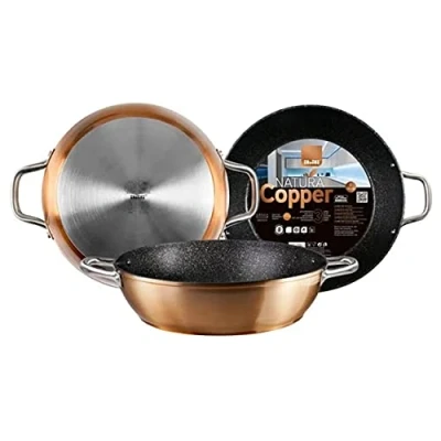 Imagen de IBILI Sarten honda con 2 asas natura copper, 32 cms, Aluminio, Antiadherente estilo piedra, Apto para induccion