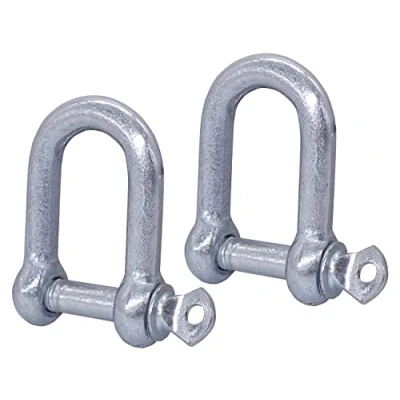 Imagen de Paquete de 2 grilletes acero galvanizado 12 mm, clip grillete con pin, cierre anillo en D, aparejo resistente (2 piezas, mm)