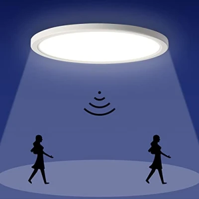 Imagen de Epochglo Plafon con Sensor de Movimiento, Lampara Techo, Luz Led Habitacion Techo para Pasillo, 18W, 1800LM, 4000K, IP44, Blanca, 22cm