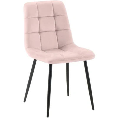 Imagen de CLP Silla De Comedor Antibes Acolchada En Terciopelo I Butaca SalÛn NÛrdica con Base Met·Lica &amp; Sin Reposabrazos, Color:Fucsia