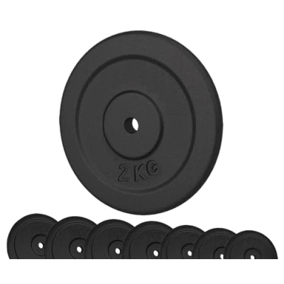 Imagen de Discos de hierro fundido G5 HT SPORT Ø Agujero 25 mm para gimnasio y en casa 0,5 a 20 kg mancuernas pesas (1 x 2 kg)…