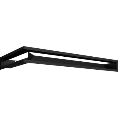 Imagen de KRATKI Rejilla de ventilación Luft para chimeneas esquina derecha con entrada aire cubierta 45 grados acero pintado en polvo 40x80x9cm Negro