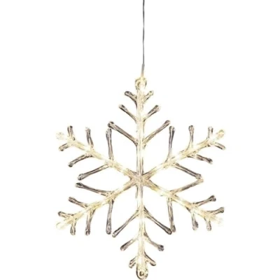 Imagen de Konstsmide 4440 103 Copo de nieve acrílico LED (24 diodos blanco cálido, transformador exterior 24 V, 1,44 W, cable transparente)