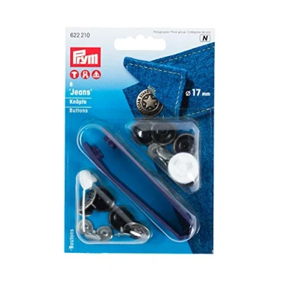 Imagen de Prym Botones para vaqueros, 17 mm, altsilber, 8 Stück