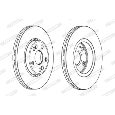 Imagen de FERODO PREMIER DDF1123C Disco de freno 280 24 5 ventilado revestido con tornillos RENAULT: ESPACE 3, Kangoo II / Grand Kangoo, Express