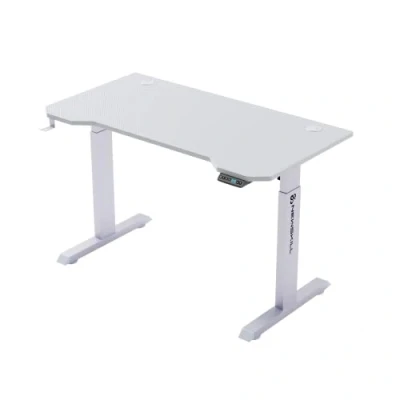 Imagen de Mesa gaming Newskill Belenor PRO, MFD + Metal, Ajustable en Altura 72 122 cm, Soporte Auriculares, Blanco