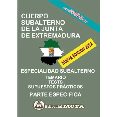 Imagen de Cuerpo Subalterno Especialidad Temario Específico (Temas, Tests y Supuestos Prácticos) Comunidad Autónoma de Extremadura