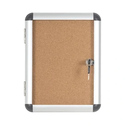 Imagen de Bi Office Enclore Vitrina de interior Corcho, para 1 Hoja A4, con Puerta Aluminio y Cerradura, 280 x 367 mm