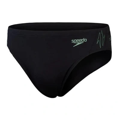 Imagen de Speedo Bañador Tipo Slip Hyperboom Splice Secado rápido Entrenamiento Fitness Resistente al Cloro para Hombre, Negro/Verde campiña, 38